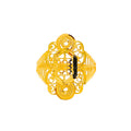 Impeccable Embellished 21k Gold Motif Ring 