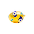 Extravagant Multi-Color Evil Eye 21k Gold Ring