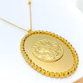 Sophisticated Sparkling 21k Gold Coin Necklace