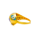 Extravagant Multi-Color Evil Eye 21k Gold Ring