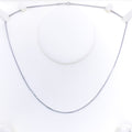 Thin 18K White Gold Wheat Chain