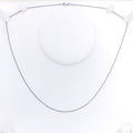 Ultra Thin 18K White Gold Wheat Chain