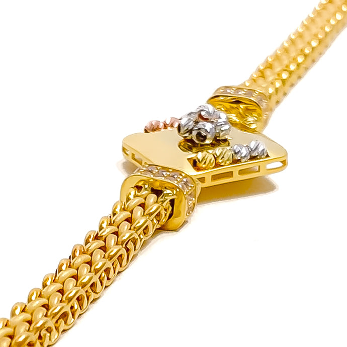 lovely-trendy-21k-gold-cz-bracelet