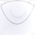 Light Weight 18K White Gold Flat Fox Chain