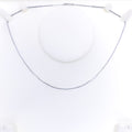 Reflective Thin Rounded 18K White Gold Chain