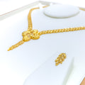 Delicate Flowy Flower 22K Gold Necklace Set