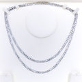 Alternating Hollow 18K White Gold Cuban Link Chain