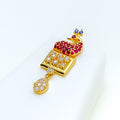 Special Checkered Peacock 22k Gold CZ Necklace Set