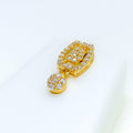 Intricate Rectangular 22k Gold CZ Necklace Set