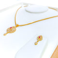 radiant-classy-22k-gold-cz-pendant-set