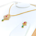 glowing-colored-22k-gold-cz-pendant-set