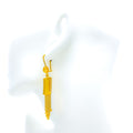 Reflective Floral 21k Gold Hook Earrings 
