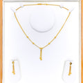 Charming Frosted Bead 22K Gold Necklace Set