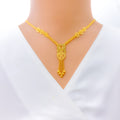 Vibrant Heart Adorned 22K Gold Necklace Set 