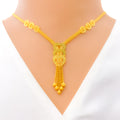 Vibrant Heart Adorned 22K Gold Necklace Set 