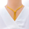 Unique Dangling Chain 22K Gold Necklace Set