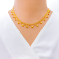 Shiny Faceted Bead 22K Gold Necklace Set 