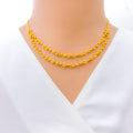 Reflective Dual Layered 22K Gold Necklace Set