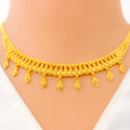 Flawless Dangling Drop 22k Gold Necklace Set