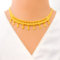 Flawless Dangling Drop 22k Gold Necklace Set