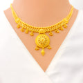 Radiant Graceful Floral 22k Gold Necklace Set