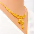 Impeccable Artistic Floral 22k Gold Necklace Set