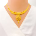 Imperial Glowing Striped 22k Gold Necklace Set