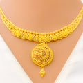 Imperial Glowing Striped 22k Gold Necklace Set