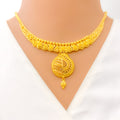 Imperial Glowing Striped 22k Gold Necklace Set