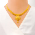 Elegant Sparkling Beaded 22k Gold Necklace Set