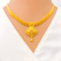 Elegant Sparkling Beaded 22k Gold Necklace Set