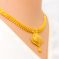 Elegant Sparkling Beaded 22k Gold Necklace Set