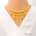 Dynamic Dangling Tassel 22k Gold Necklace Set