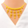 Dynamic Dangling Tassel 22k Gold Necklace Set