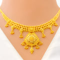 Traditional Festive Paisley 22k Gold Necklace Set