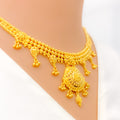 Traditional Festive Paisley 22k Gold Necklace Set