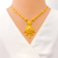 Opulent Gleaming Striped 22k Gold Drop Necklace Set