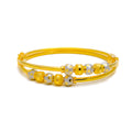 Glistening Dotted Orb 22k Gold Bangle Bracelet