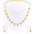 Sparkling Leaf 21K Gold Necklace Set