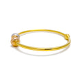 Chic Delicate Posh Orb 22k Gold Bangle Bracelet 