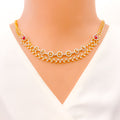 Delicate Layered Floral Diamond + 18k Gold Necklace Set 