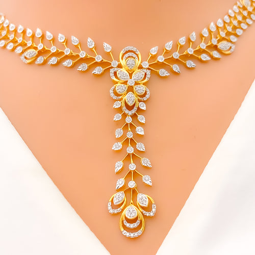 delicate-floral-vine-diamond-18k-gold-necklace-set