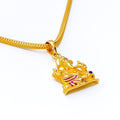 Delightful 22k Gold Flower Accented Ganesh Pendant