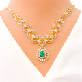 Exclusive Diamond Drop + 18k Gold Necklace Set 