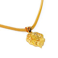 Distinct Leaf Adorned 22k Gold Sai Baba Pendant