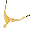 Contemporary Striped 22k Gold CZ Mangal Sutra