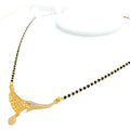 Contemporary Striped 22k Gold CZ Mangal Sutra