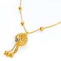 Dangling Netted Orb 22K Gold Necklace