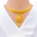 Attractive Beaded 22k Gold Drop Necklace Set