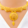Trendy Netted Wavy 22k Gold Necklace Set